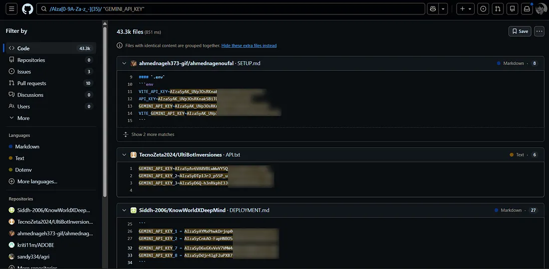 Regex dork results 2