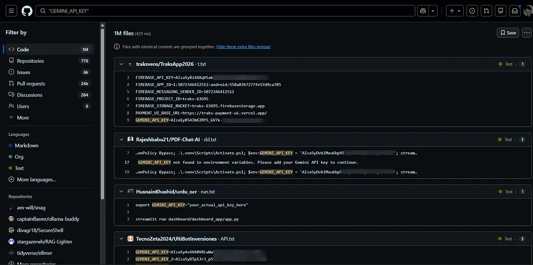 GEMINI_API_KEY dork results