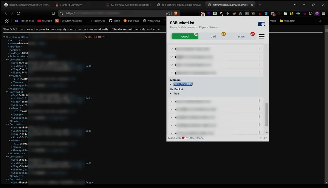 S3BucketList Chrome extension