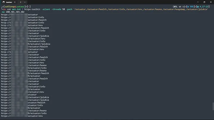 Httpx-toolkit scan results