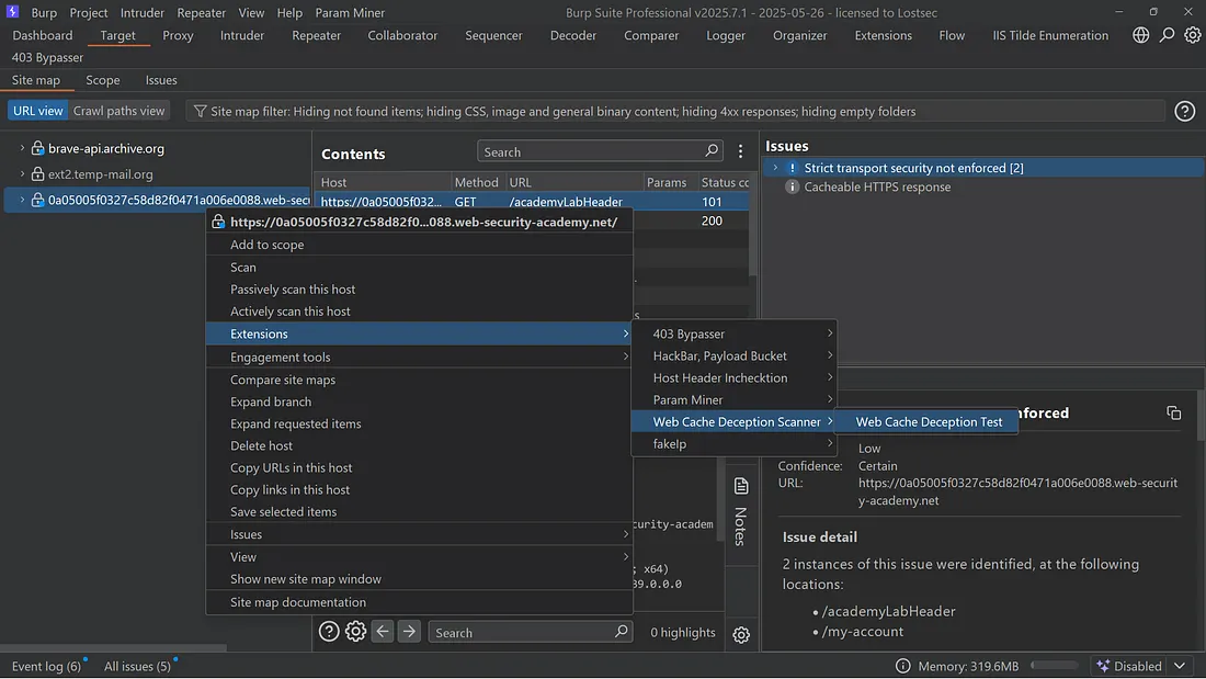 Web Cache Deception Scanner tool