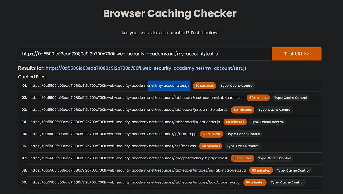 Cache detection with GiftOfSpeed